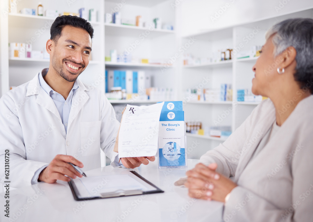 Medicine, senior woman and pharmacist with advice on prescription drugs or shopping at a pharmacy or pharmaceutical store. Helping, medical expert in retail and conversation about healthcare Medicine, senior woman and pharmacist with advice on prescription drugs or shopping at a pharmacy or pharmaceutical store. Helping, medical expert in retail and conversation about healthcare
