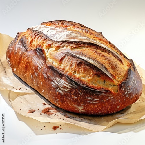 Bread hand drawn style isolated on white background (generative AI)