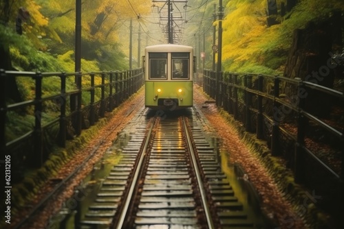 Electric tram to the top of Mountain, Tram funicular railway.