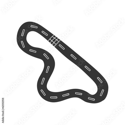 Race Track Icon Silhouette Illustration. Car CircuitVector Graphic Pictogram Symbol Clip Art. Doodle Sketch Black Sign.