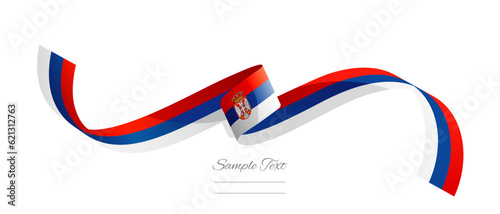 Serbian flag ribbon vector illustration. Serbia flag ribbon on abstract isolated on white color background