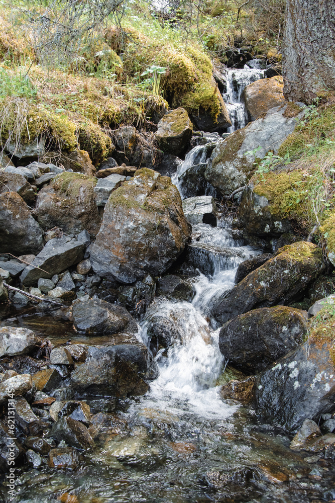 Photo of river and rocks in summer Photo of river and rocks in summer
