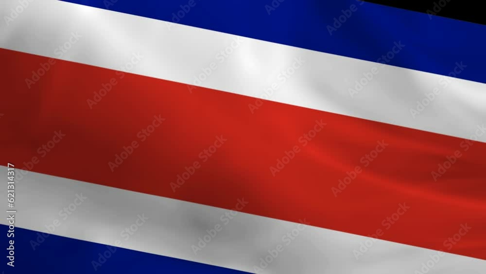 Flag of the costa rica waving animation. looping National costa rica flag animation background. Flag of the costa rica waving animation. looping National costa rica flag animation background.