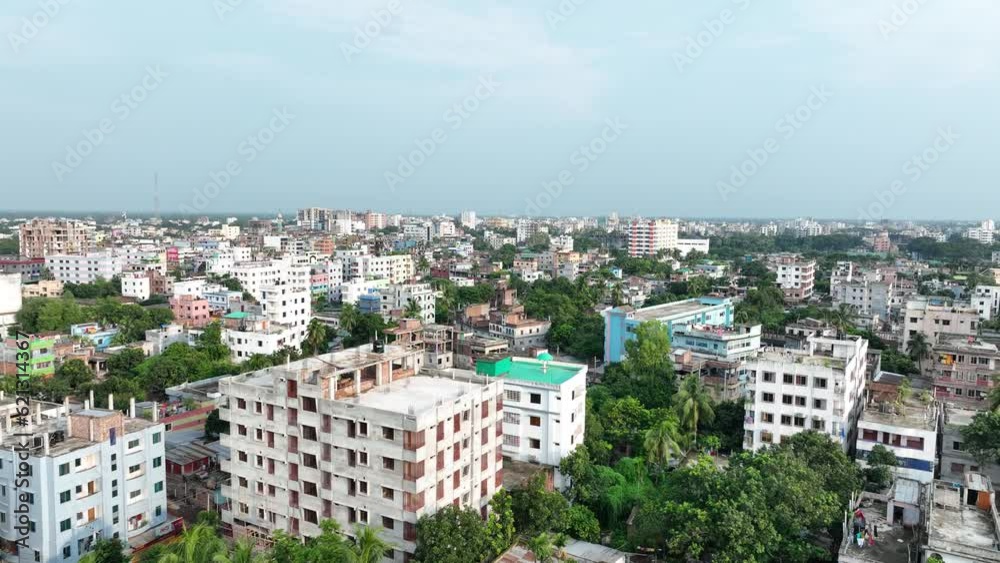 Aerial view of the city, bogura, bangladesh Aerial view of the city, bogura, bangladesh