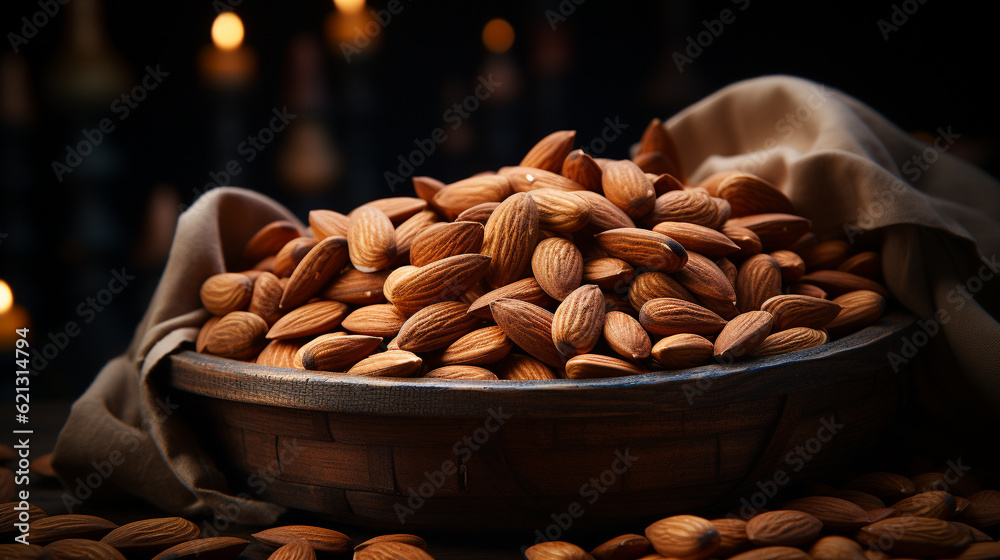 nuts in a bowl HD 8K wallpaper Stock Photographic Image