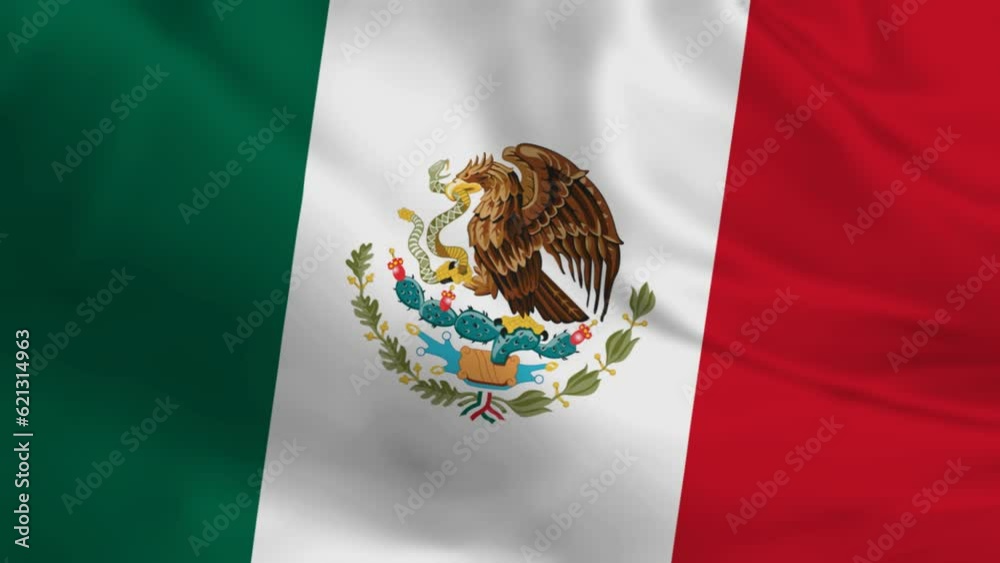 Flag of the mexico waving animation. looping National mexico flag animation background.
