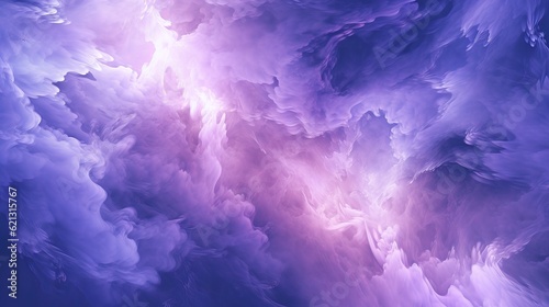 Purple background with white lightning effect on the surface. abstract liquid visuals - blue and purple sky with clouds, Generative AI