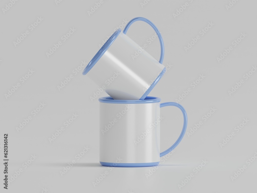 Mug 3d illustration with white background Mug 3d illustration with white background