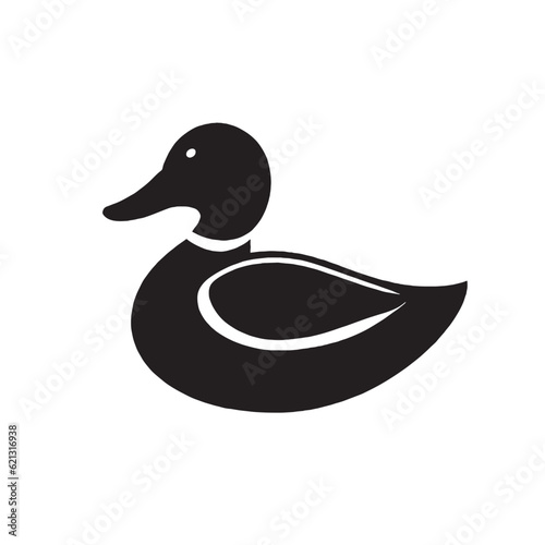 duck silhouette icon in black color on a white background