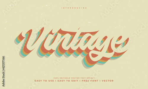 vintage retro editable text effect alphabet font typography typeface