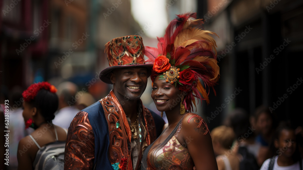 Notting Hill Carnival street performers created with generative AI technology
