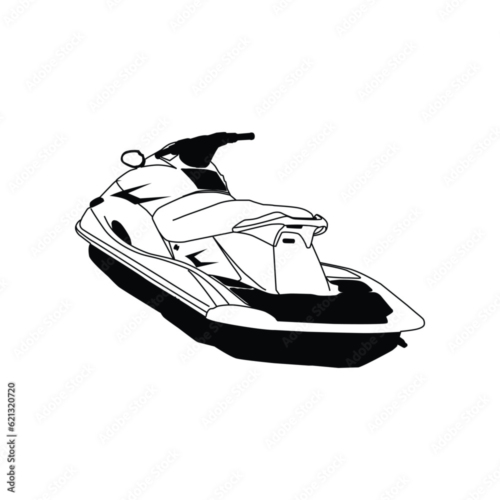 Naklejka premium Jet ski design illustration vector isolated