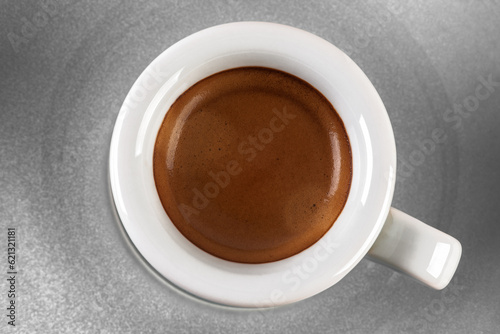 Coffee cup espresso top view
