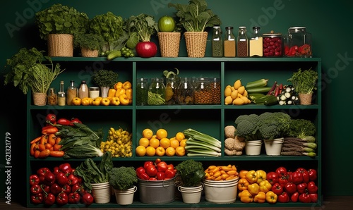 kitchen storage full of vegetables 