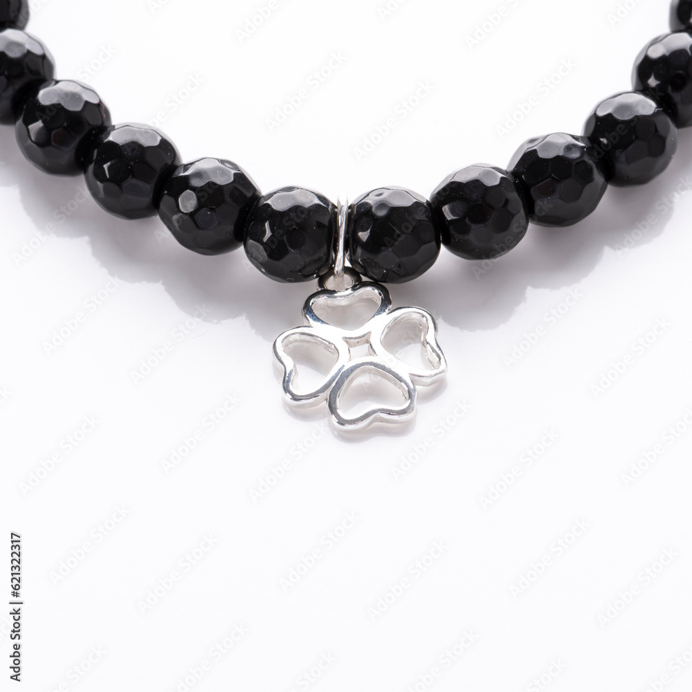 Gemstone beaded bracelets. Healing natural stones. Handmade jewelry with silver pendant.
