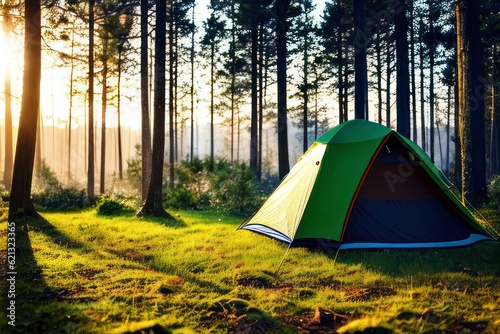 camping in the forest