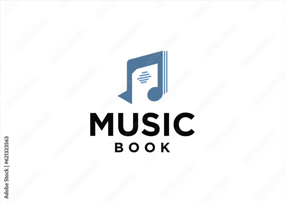 Fototapeta premium book and music logo design vector