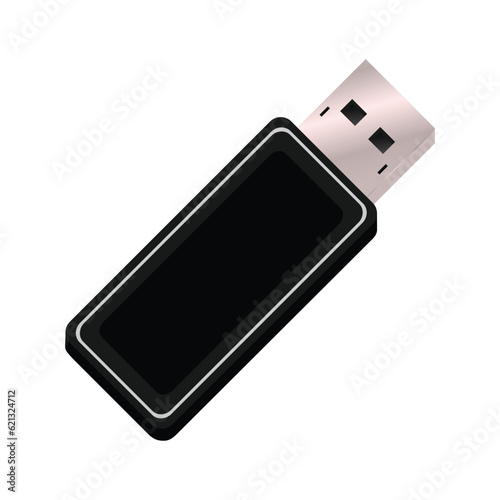 Usb flash drive isolated on a white background. Vector illustration.