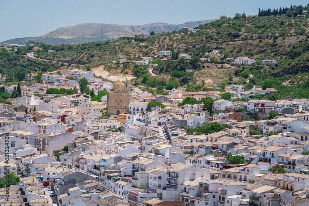 Aerial view of Montefrio with Convent and Church of San Antonio - Montefrio, Andalusia, Spain