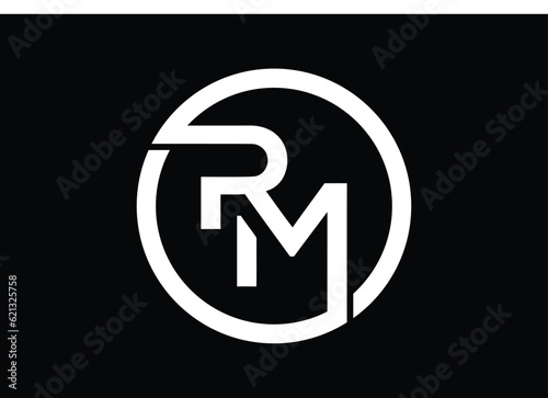 Initial monogram letter RM logo Design vector Template. RM Letter Logo Design