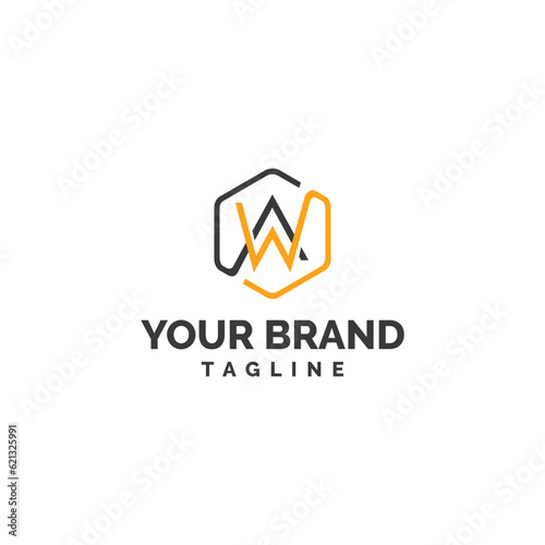 Modern AW monogram logo design.