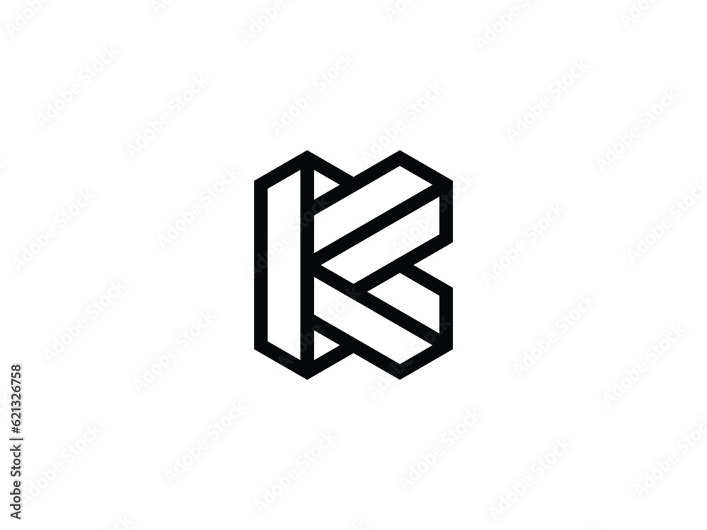 outstanding letter K monogram with 3d style logo design