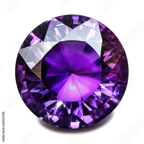  round amethyst deep purple color realistic , isolated on transparent background, PNG