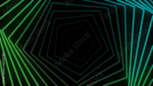 Abstract hypnotic video geometry, waves, music visualization, background green