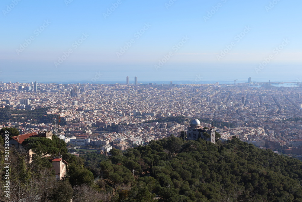A view from Tibidabo mountain, Barcelona, Spain A view from Tibidabo mountain, Barcelona, Spain