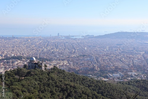 Fototapeta Naklejka Na Ścianę i Meble -  A view from Tibidabo mountain, Barcelona, Spain