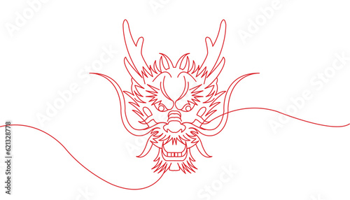 dragon chinese new year line art style vector eps 10