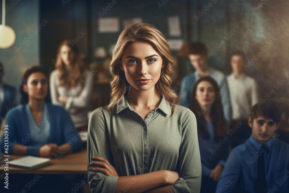 Teacher in a classroom with students Teacher in a classroom with students