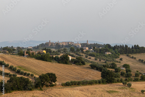 View of San Marcello and countryside, Marche Region, Italy photo