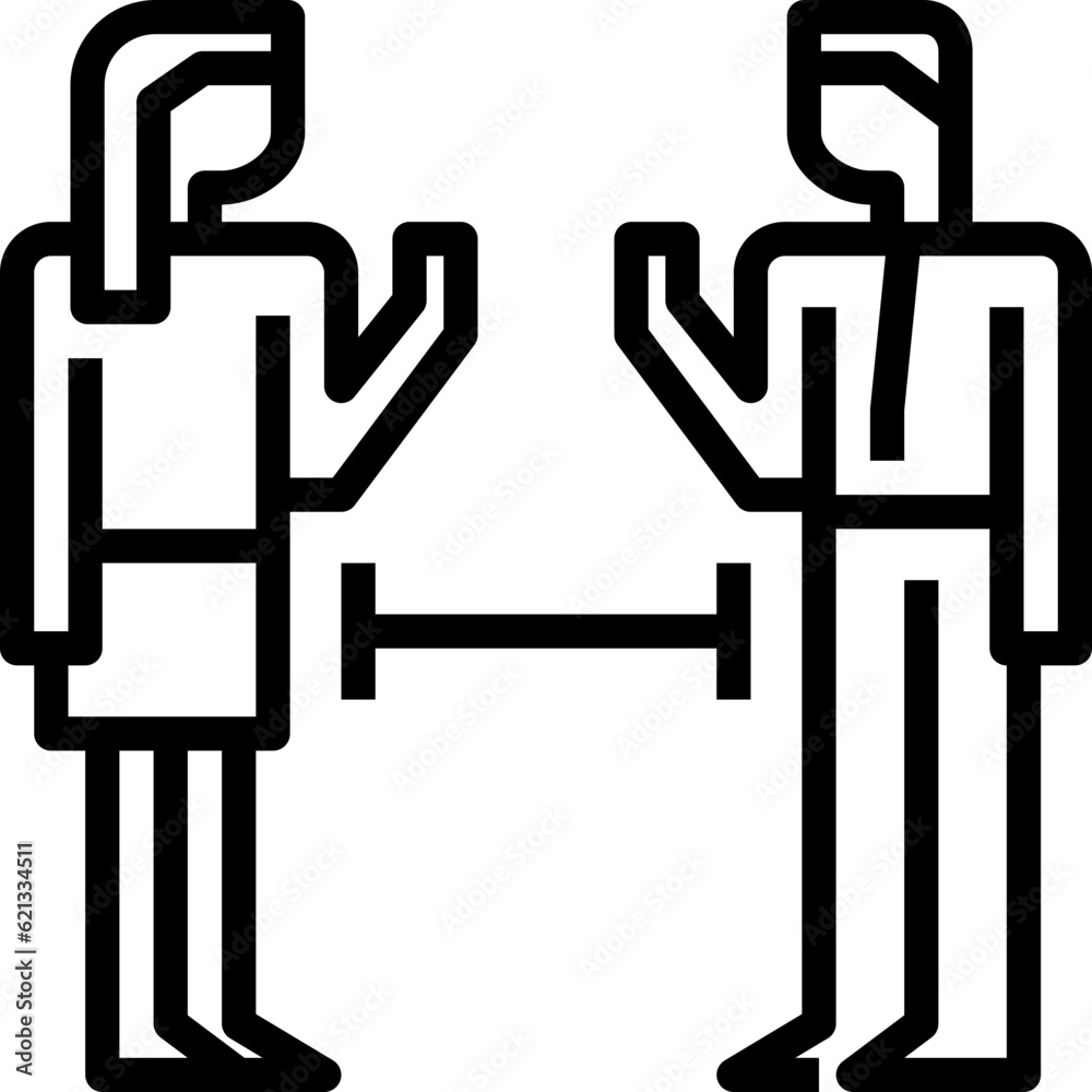Social distancing outline icon design Social distancing outline icon design