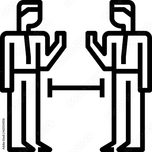 Social distancing outline icon design