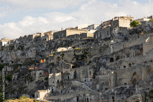 View of the city of Matera by day. Typical Salento illuminations during the holidays. Feast of the Brown Madonna, Matera. Prehistoric caves from the Murgia.Mysterious and ancient land among the stones © Mattia