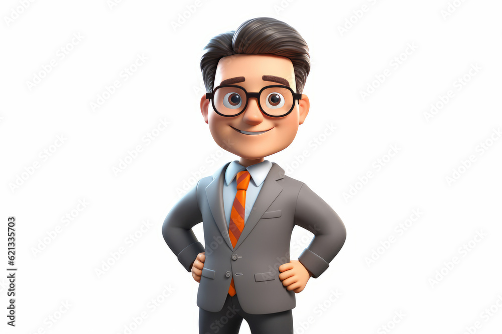 Portrait of a happy businessman in a 3d cartoon style Portrait of a happy businessman in a 3d cartoon style
