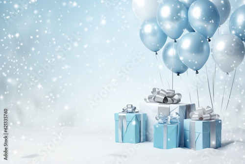 Winter decoration background with balloon