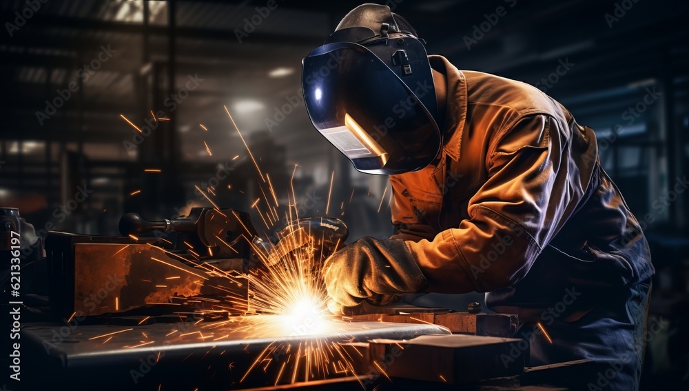 Skilled Welder Creating a Strong Bond in the Industrial Sector, Generative AI Skilled Welder Creating a Strong Bond in the Industrial Sector, Generative AI
