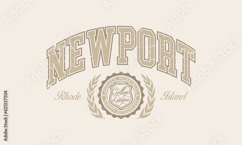 Vector artwork in varsity vintage style. Texture is removable.