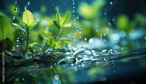 grass and water drops background