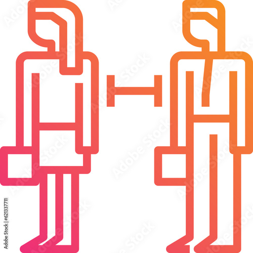 Social distancing on public. Gradient icon design