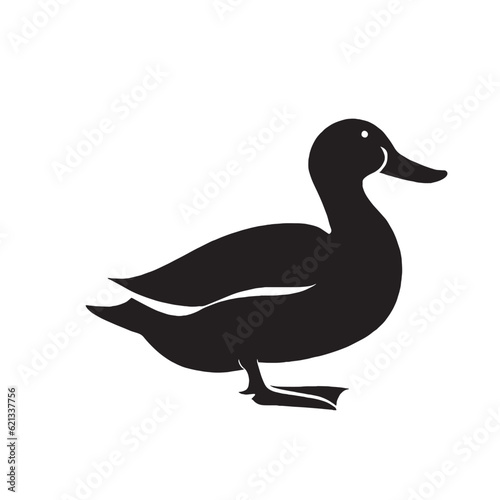 duck silhouette icon in black color on a white background	