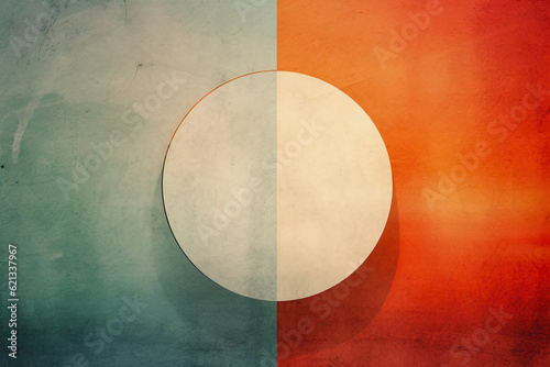 minimalistic abstract background with a single circle, representing wholeness and infinite possibilities photo