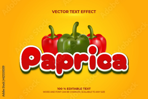 Paprica Editable Text Effect with realistic Paprica vector