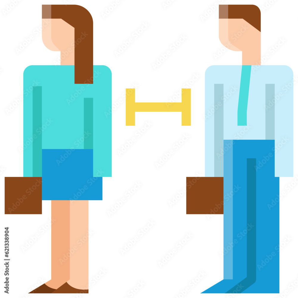 Social distancing on public .flat icon design Social distancing on public .flat icon design