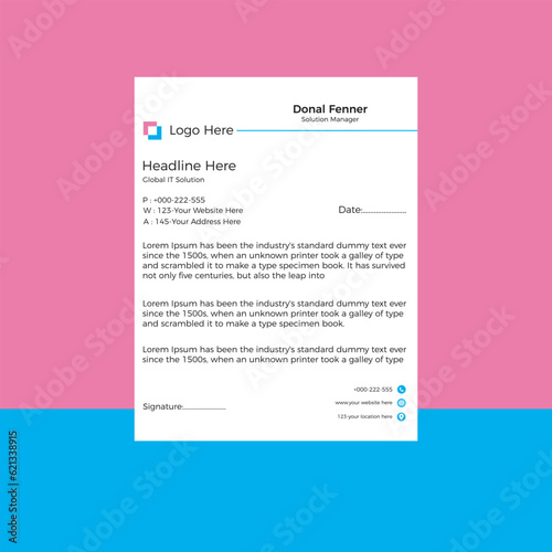 corporate letter head design template
