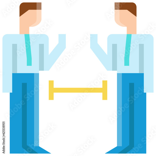 Social distancing .flat icon design