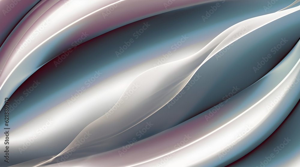 Fototapeta premium Light Silk Waves, AI Generative 