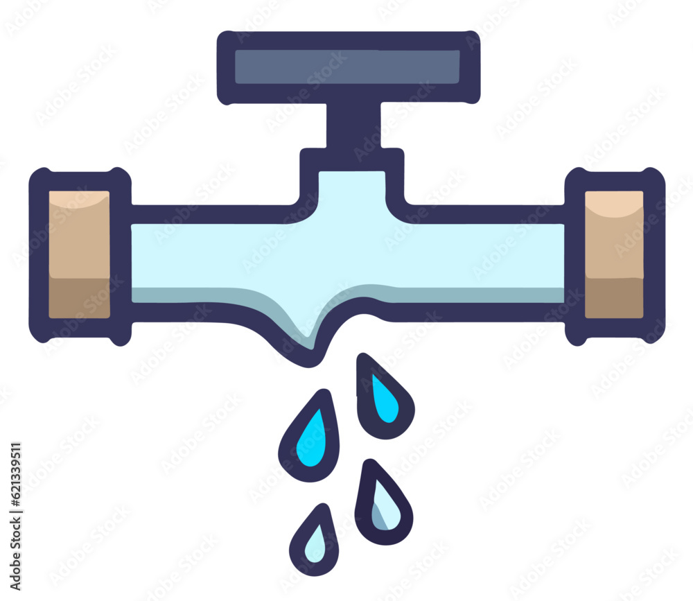 Minimalist Flat Icon of a Leaking Broken Pipe
Minimalist Flat Icon of a Leaking Broken Pipe